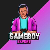 Gamer Boy mascot logo template. perfect for team logo, apparel, merchandise, etc vector