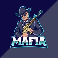 Mafia mascot logo template vector