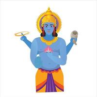 God Vishnu vector illustration