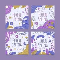 Floral Spring Social Media Template vector