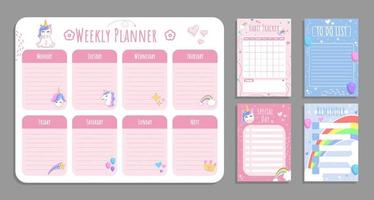 Journal Template Unicorn Table vector