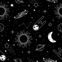 Space Background with Stars Seamless Pattern vector