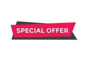 special offer text web button template. sign icon label special offer vector