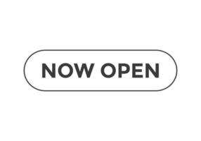 now open text web button.rectangle shape vector