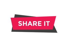 share it text web button template. sign icon label share it vector