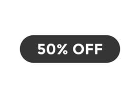 50 percent off text label icon sale discount 50 percent off icon vector