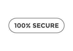 100 percentsecure text web button colorful shape white text 100 percent secure vector