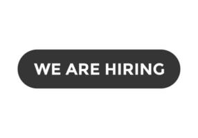 we are hiring text web button. square shape sign icon. job offer free