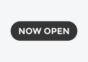 now open text web button.rectangle shape vector