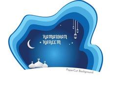 template ramadhan kareem vector blue color