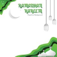 plantilla vector ramadhan kareem color verde