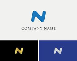 plantilla de diseño de logotipo de letra n vector