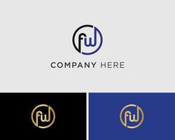 FW Letter Logo Design Template vector