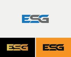 plantilla de diseño de logotipo de letra esc vector