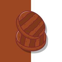 Meat Patty Vector Icon Illustration. Meat Patty Vector. Flat Cartoon Style Suitable for Web Landing Page, Banner, Flyer, Sticker, Wallpaper, Background