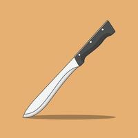 Butcher Knife Vector Icon Illustration. Kitchen Knife Vector. Flat Cartoon Style Suitable for Web Landing Page, Banner, Flyer, Sticker, Wallpaper, Background