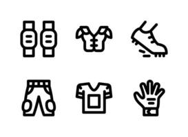 Simple Set of American Football Related Vector Line Icons. Contains Icons as Elbow Pads, Cleat, Pant and more.