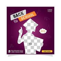 Back to school social media post design vector