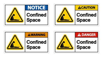 Caution Confined Space Symbol Sign Isolated On White Background vector