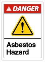 Danger Asbestos Hazard Symbol Sign On White Background vector