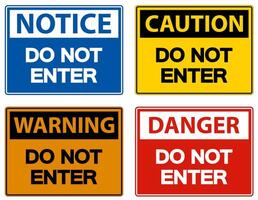 Do Not Enter Symbol On White Background vector