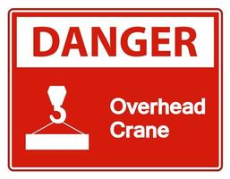 Danger Overhead Crane Symbol Sign On White Background vector