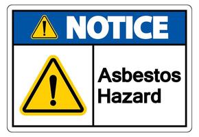 Notice Asbestos Hazard Symbol Sign On White Background vector