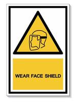 Symbol Face Shield Must Be Worn sign Isolate On White Background,Vector Illustration EPS.10 vector