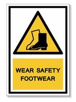 Symbol Wear Safety Footwear sign Isolate On White Background,Vector Illustration EPS.10 vector