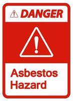 Danger Asbestos Hazard Symbol Sign On White Background vector