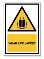 Symbol Wear Life Jacket Isolate On White Background,Vector Illustration EPS.10 vector