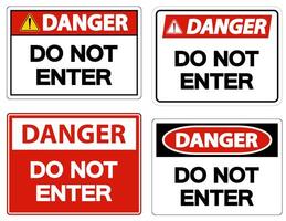 Danger Do Not Enter Symbol On White Background vector
