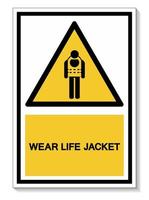 Symbol Wear Life Jacket Isolate On White Background,Vector Illustration EPS.10 vector