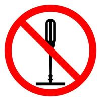 Screwdriver prohibition icon on white background vector