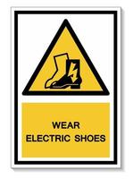 Symbol Wear Electric Shoes Sign Isolate On White Background,Vector Illustration EPS.10 vector