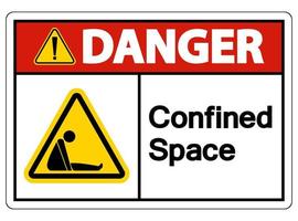 Caution Confined Space Symbol Sign Isolated On White Background vector
