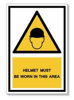 Helmet Must Be Worn In This Area Sign symbol Isolate On White Background,Vector Illustration EPS.10 vector