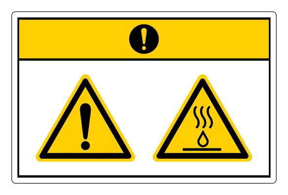 Caution Hot Liquids Burn Hazard Symbol Sign On White Background