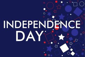 Independence Day Text with Random shape colors Background vector