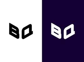 Initial letter BQ minimalist and modern 3D logo design vector