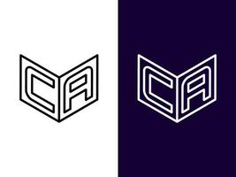 Initial letter CA minimalist and modern 3D logo design vector