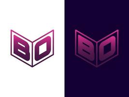 Initial letter BO minimalist and modern 3D logo design vector