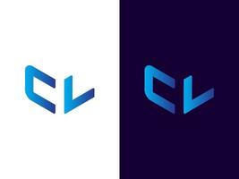 Initial letter CL minimalist and modern 3D logo design vector