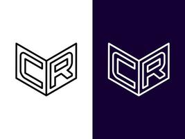 Initial letter CR minimalist and modern 3D logo design vector