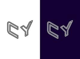 Initial letter CY minimalist and modern 3D logo design vector