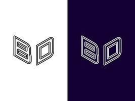 Initial letter BD minimalist and modern 3D logo design vector