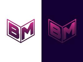 Initial letter BM minimalist and modern 3D logo design vector