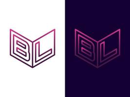 Initial letter BL minimalist and modern 3D logo design vector