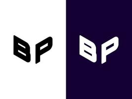 letra inicial bp diseño de logotipo 3d minimalista y moderno vector
