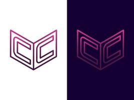 Initial letter CC minimalist and modern 3D logo design vector